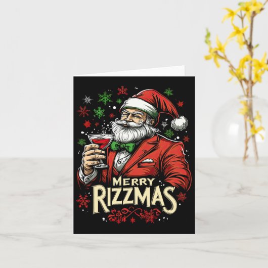 Funny Merry Rizzmas Weihnachten Karte (Gelbe Blume)