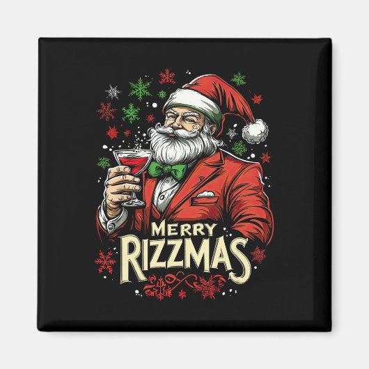 Funny Merry Rizzmas Weihnachten Magnet (Vorne)