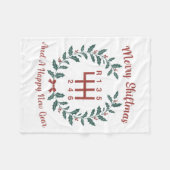 Funny Merry Shiftmas And A Happy New Quote Mechani Fleecedecke (Vorderseite (Horizontal))