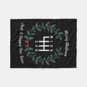 Funny Merry Shiftmas And A Happy New Quote Mechani Fleecedecke (Vorderseite (Horizontal))