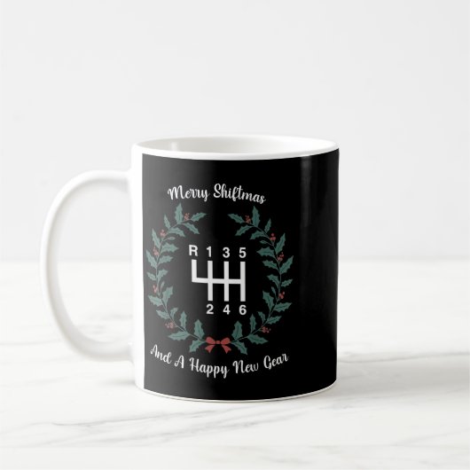 Funny Merry Shiftmas And A Happy New Quote Mechani Kaffeetasse (Links)