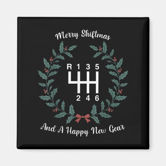 Funny Merry Shiftmas And A Happy New Quote Mechani Magnet (Vorne)
