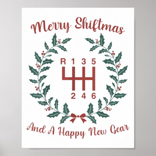 Funny Merry Shiftmas And A Happy New Quote Mechani Poster (Vorne)