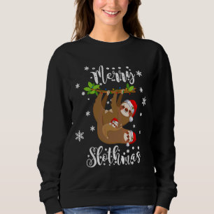 Funny Merry Slothmas Christmas Sloth Sweatshirt