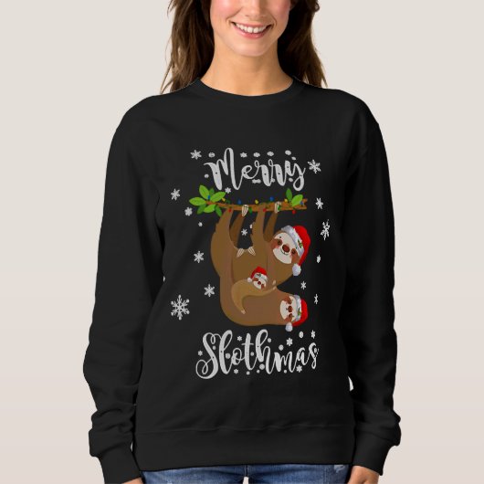 Funny Merry Slothmas Christmas Sloth Sweatshirt (Vorderseite)