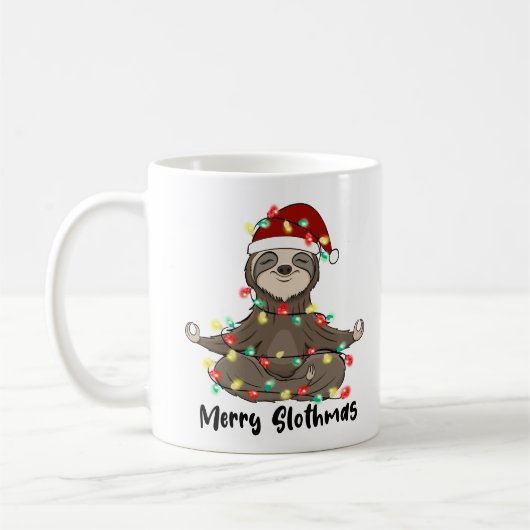 Funny Merry Slothmas Sloth Kaffeetasse (Links)
