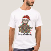 Funny Merry Slothmas Sloth T-Shirt (Vorderseite)