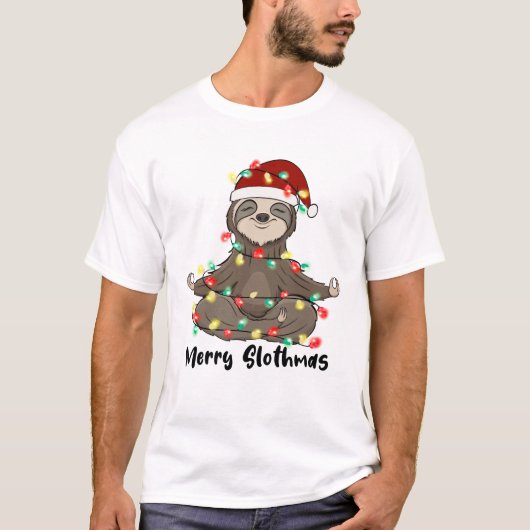 Funny Merry Slothmas Sloth T-Shirt (Vorderseite)