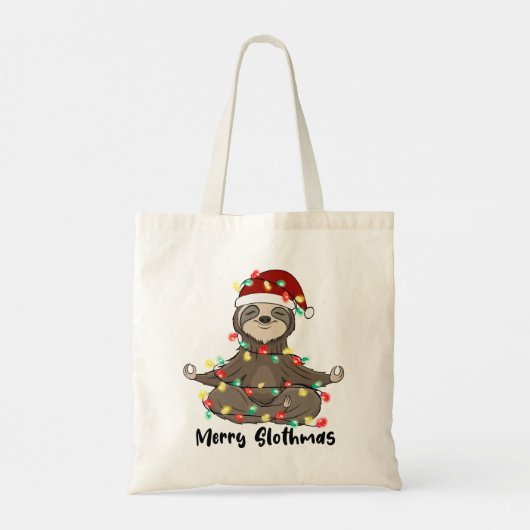 Funny Merry Slothmas Sloth Tragetasche (Rückseite)