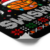Funny Merry Swishmas Basketball Christmas Reindeer Poster (Ecke)