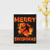 Funny Merry Swishmas Ugly Christmas Basketball Pla Karte (Gelbe Blume)