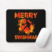 Funny Merry Swishmas Ugly Christmas Basketball Pla Mousepad (Mit Mouse)