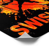 Funny Merry Swishmas Ugly Christmas Basketball Pla Poster (Ecke)