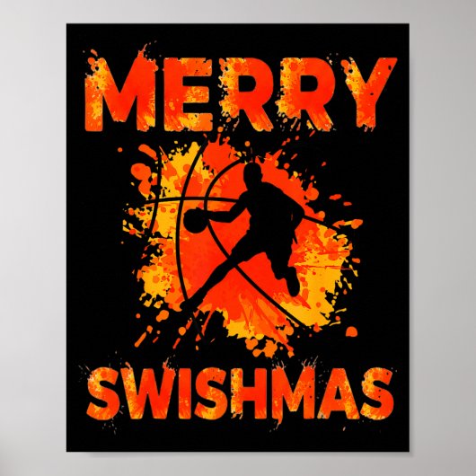 Funny Merry Swishmas Ugly Christmas Basketball Pla Poster (Vorne)