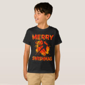 Funny Merry Swishmas Ugly Christmas Basketball Pla T-Shirt (Vorne ganz)