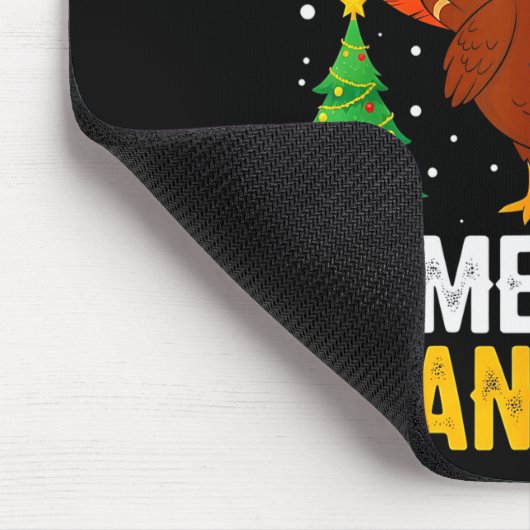 Funny Merry Thanksmas Happy Thanksgiving Santa Tur Mousepad (Ecke)