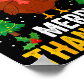 Funny Merry Thanksmas Happy Thanksgiving Santa Tur Poster (Ecke)