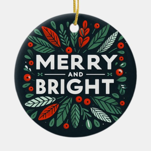 Funny Merry und Bright Betrunken Joke Keramik Ornament (Vorne)