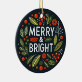 Funny Merry und Bright Mistletoe Abzeichen Keramik Ornament (Rechts)