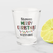 Funny Merry Weihnachten dreckige Tier hinzufügen N Schnapsglas (Vorderseite)