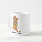 Funny Merry Woofmas Weihnachtshund Kaffeetasse (Vorderseite Links)
