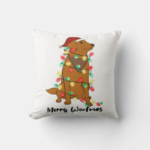 Funny Merry Woofmas Weihnachtshund Kissen