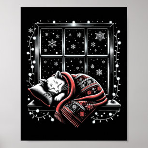Funny Merry Xmas Cat Geschenke für Katze Mama Frau Poster