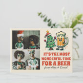 Funny Merry Xmas Groovy Foto Weihnachten Karte (Stehend Vorderseite)