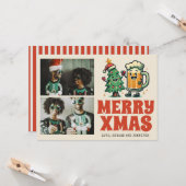 Funny Merry Xmas Groovy Foto Weihnachten Karte (Vorderseite/Rückseite Beispiel)