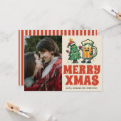 Funny Merry Xmas Groovy Foto Weihnachten Karte (Vorderseite/Rückseite Beispiel)