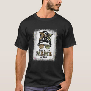 Funny Messy Bun Hair One Hoppy Mama Bunny Happy Ea T-Shirt