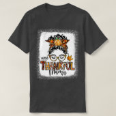 Funny Messy Bun One Thankful Mama Herbst Herbst al T-Shirt (Design vorne)