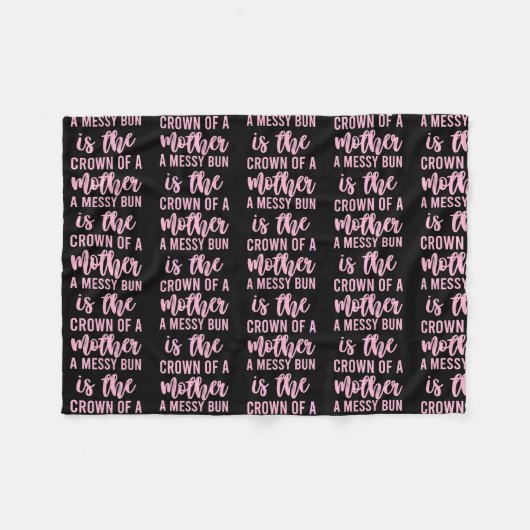 Funny Messy Bun Zitat für Frauen Männer Mama Fleecedecke (Vorderseite (Horizontal))