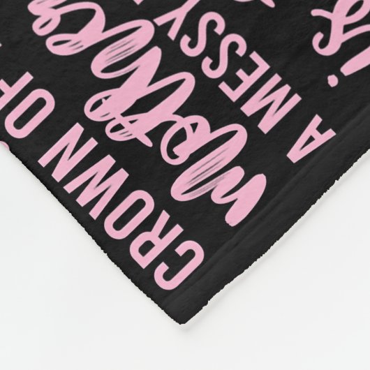 Funny Messy Bun Zitat für Frauen Männer Mama  Fleecedecke (Ecke)