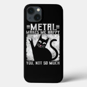 Funny Metal macht mich glücklich Katze Case-Mate iPhone Hülle (Rückseite)