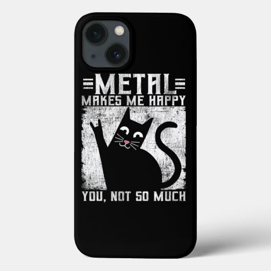 Funny Metal macht mich glücklich Katze Case-Mate iPhone Hülle (Rückseite)