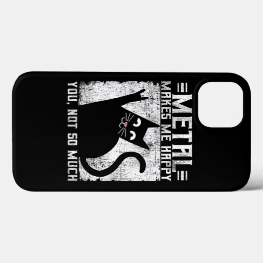 Funny Metal macht mich glücklich Katze Case-Mate iPhone Hülle (Rückseite (Horizontal))