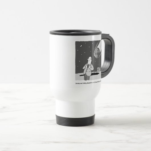 Funny Meteor Hitting Earth Desaster. Astronomin Reisebecher (VorderseiteRechts)