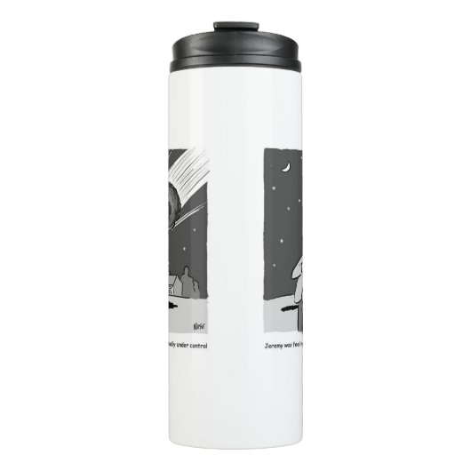 Funny Meteor Hitting Earth Desaster Thermosbecher (Vorderseite)