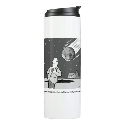 Funny Meteor Hitting Earth Desaster Thermosbecher (Nach links gedreht)