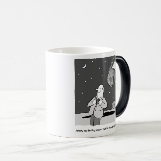 Funny Meteor Hitting Earth Desaster Verwandlungstasse (VorderseiteRechts)