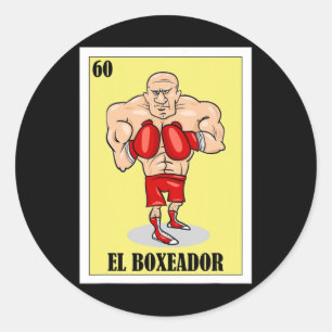 Funny Mexic Boxing Design - El Boxeador 1 Runder Aufkleber