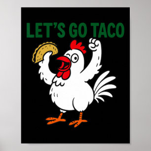 Funny Mexic Chicken T-Shirt Rooster Design mit Gel Poster