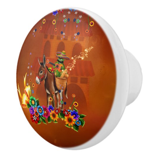 Funny mexican cactus keramikknauf (Rechts)