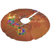 Funny mexican cactus leinenimitat weihnachtsbaumdecke (Schrägansicht)