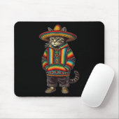 Funny Mexican Cat Sombrero Baja Cinco De Mayo Cat Mousepad (Mit Mouse)