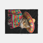 Funny Mexican Cat Sombrero Poncho Cinco De Mayo Ca Fleecedecke (Vorderseite (Horizontal))