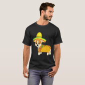 Funny Mexican Corgi Taco Cinco de Mayo Fiesta Dog T-Shirt (Vorne ganz)