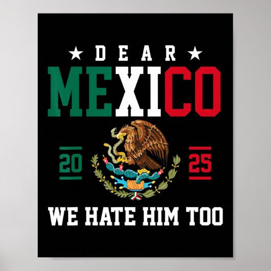 Funny Mexican Empathy Sehr geehrter Mexiko Wir has Poster (Vorne)