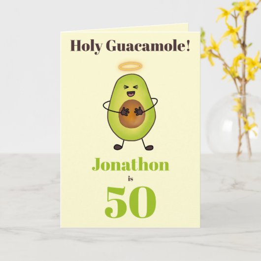 Funny Mexican food avocado pun 50. Karte (Gelbe Blume)